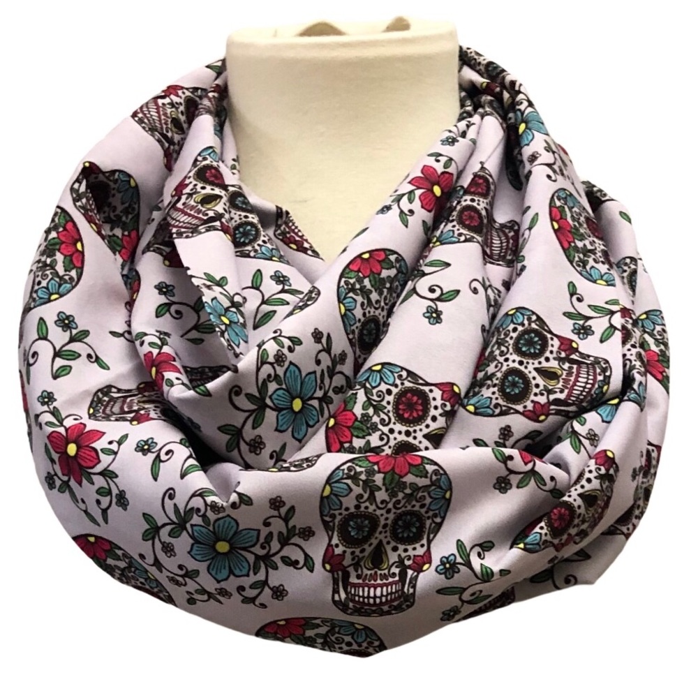 New Infinity Scarf Sugar Skull Day Of The Dead